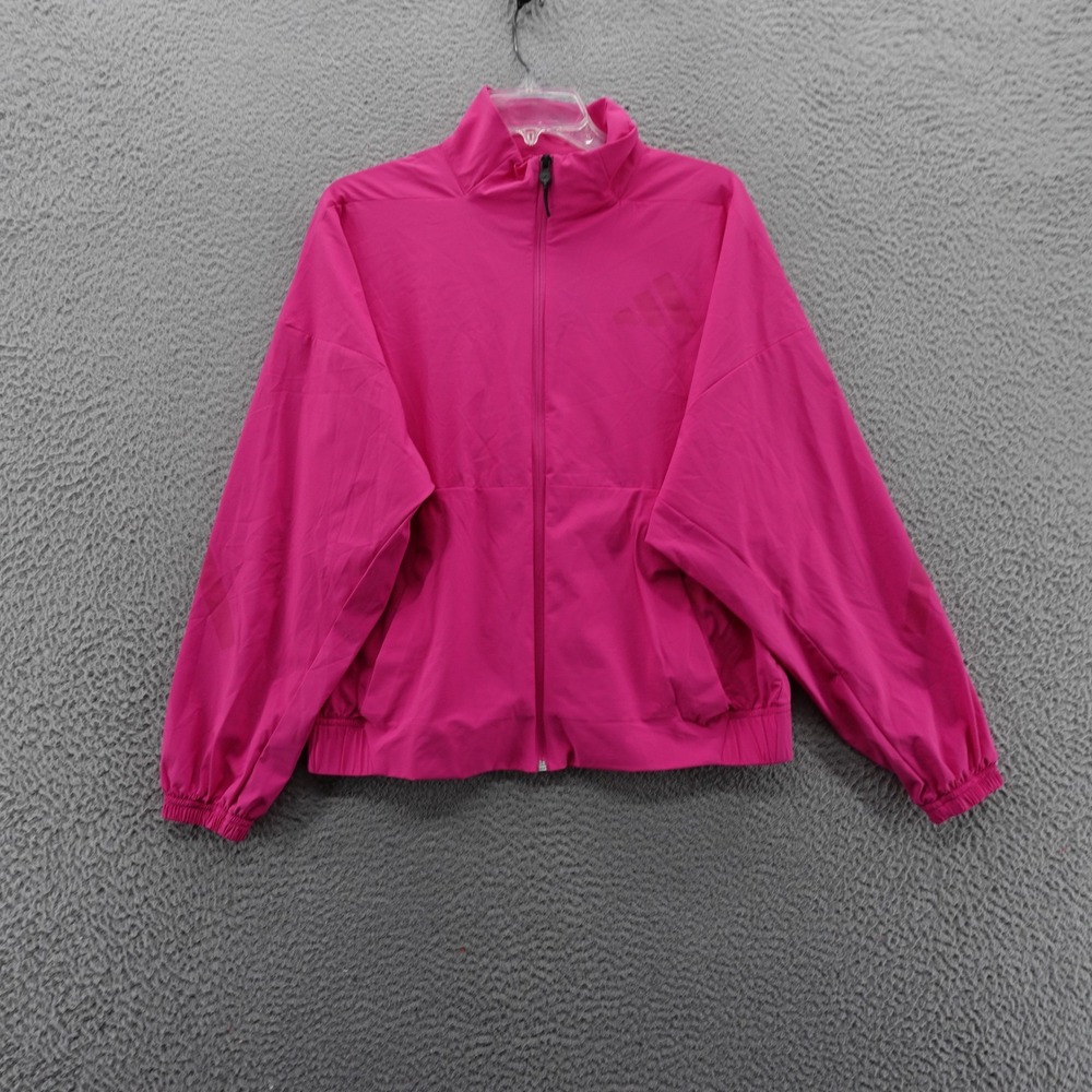 Adidas ZNE Woven Track Jacket S Pink Womens UPF50 Athletic Sportswear NEW $110
